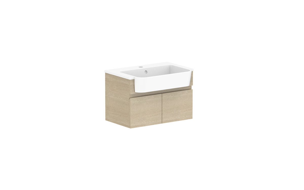 Glacier Semi-Recessed All-Door Slim 600mm Wall Hung Vanity - Glacier Semi-Recessed All-Door, 600 Slim, Wall Hung