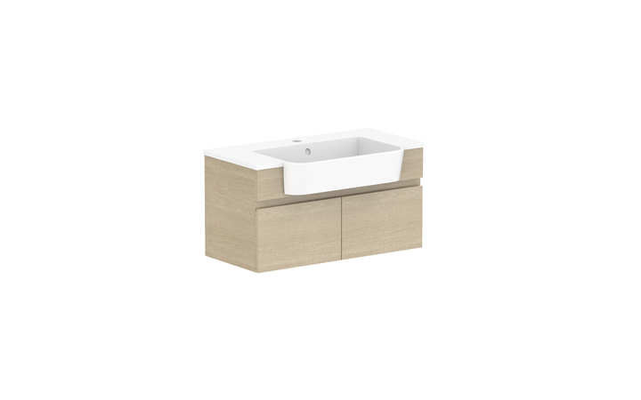 Glacier Semi-Recessed All-Door Slim 750mm Wall Hung Vanity - Glacier Semi-Recessed All-Door, 750 Slim, Wall Hung