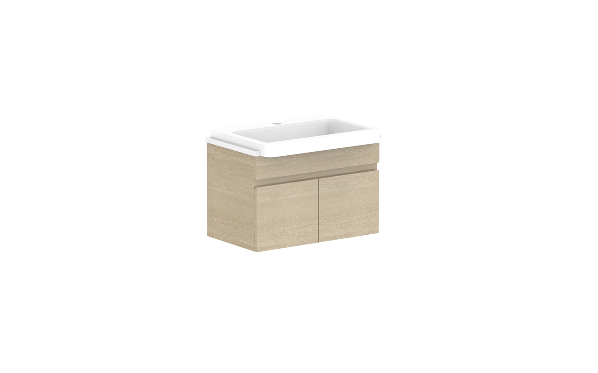 Glacier Semi-Recessed All-Door Slim 600mm Wall Hung Vanity - Glacier Semi-Recessed All-Door, 600 Slim, Wall Hung