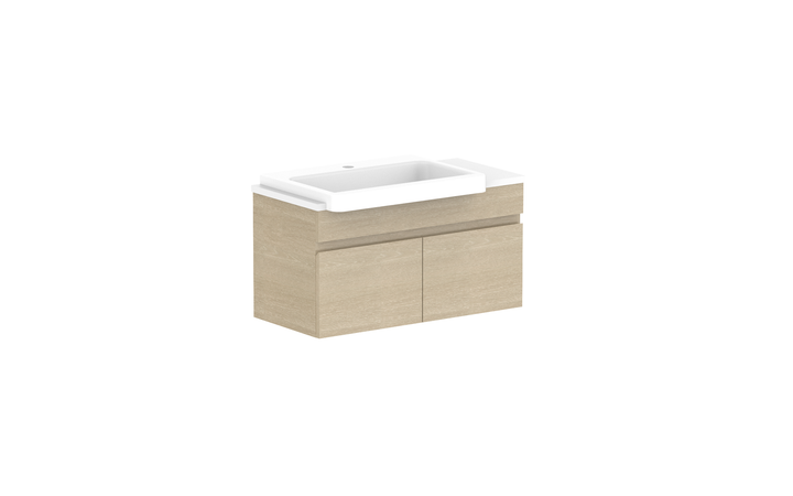 Glacier Semi-Recessed All-Door Slim 750mm Wall Hung Vanity - Glacier Semi-Recessed All-Door, 750 Slim, Wall Hung