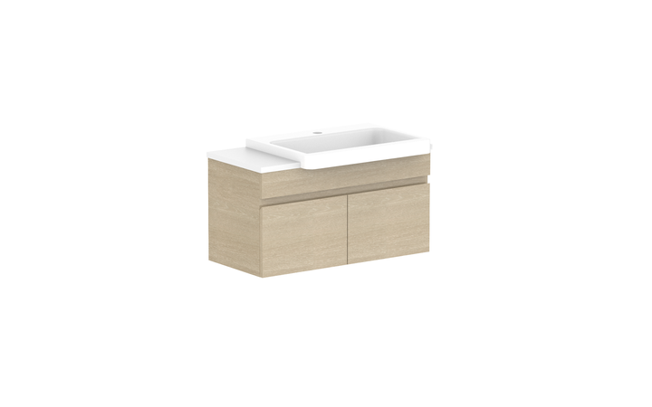 Glacier Semi-Recessed All-Door Slim 750mm Wall Hung Vanity - Glacier Semi-Recessed All-Door, 750 Slim, Wall Hung