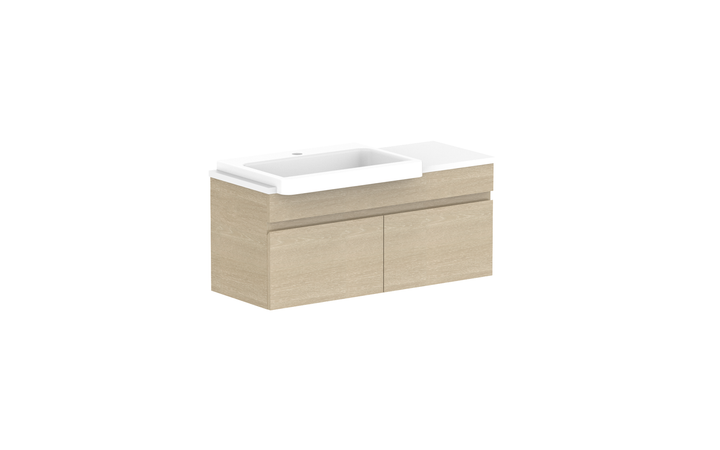 Glacier Semi-Recessed All-Door Slim 900mm Wall Hung Vanity - Glacier Semi-Recessed All-Door, 900 Slim, Wall Hung