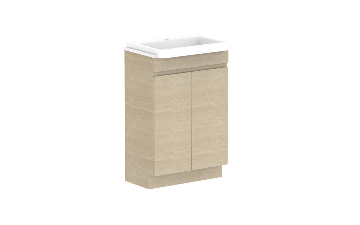 Glacier Semi-Recessed All-Door Trio 600mm Vanity - Glacier Semi-Recessed All-Door, 600 Trio, Floor Mount
