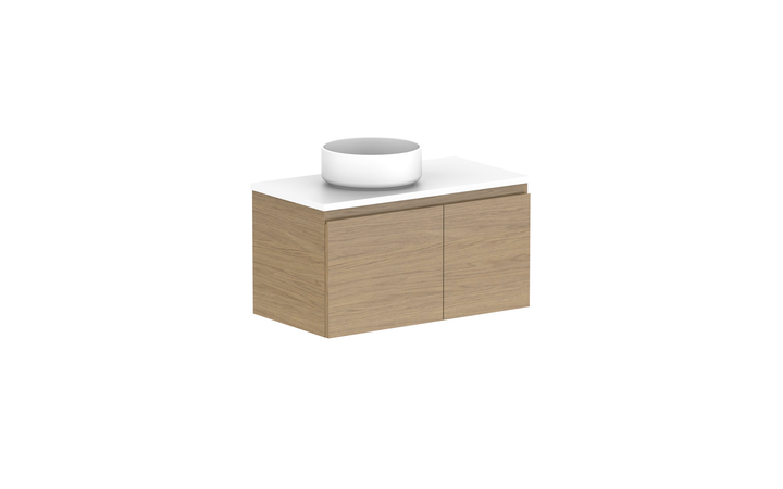 Glacier Ensuite Door &amp; Drawer Slim 750mm Wall Hung Vanity - Glacier Ensuite Door &amp; Drawer, 750 Slim, Wall Hung