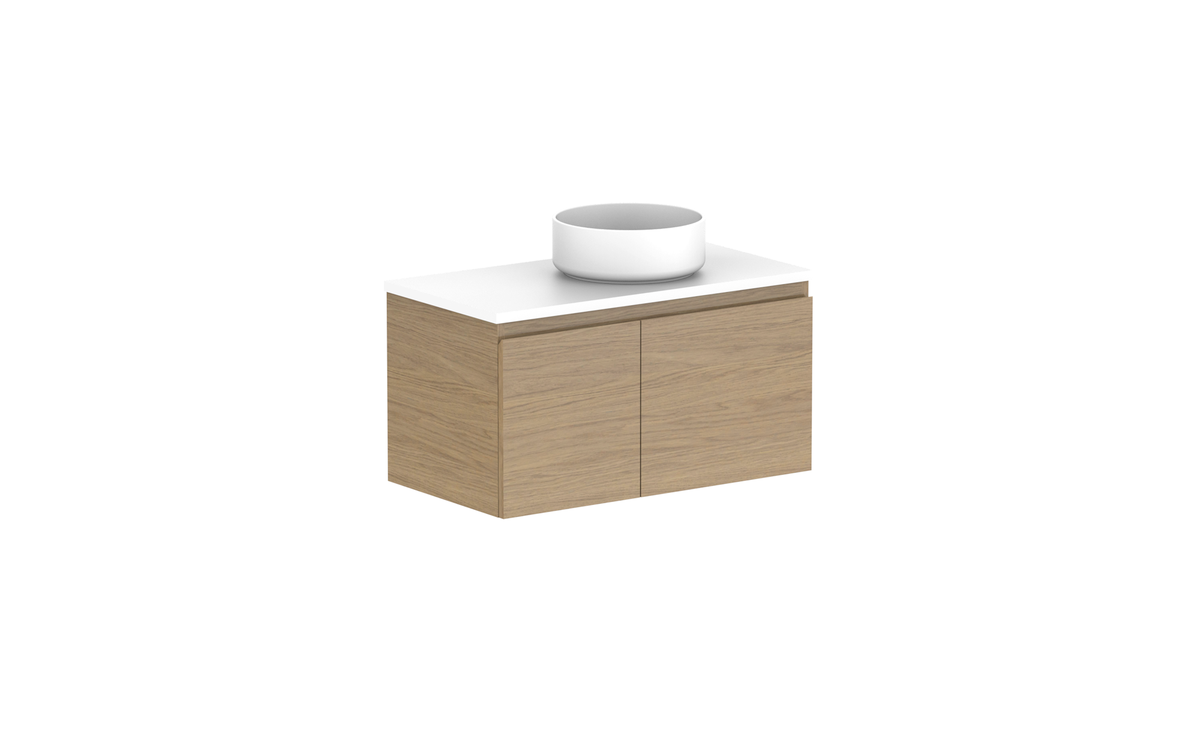 Glacier Ensuite Door &amp; Drawer Slim 750mm Wall Hung Vanity - Glacier Ensuite Door &amp; Drawer, 750 Slim, Wall Hung