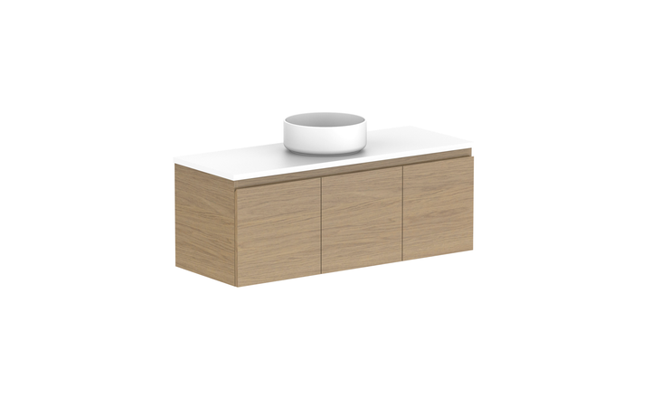 Glacier Ensuite Door & Drawer Slim 1050mm Wall Hung Vanity - Glacier Ensuite Door & Drawer, 1050 Slim, Wall Hung