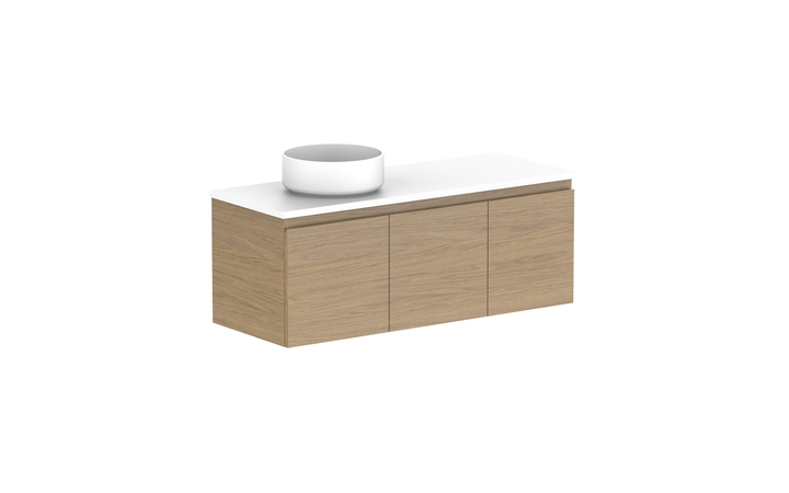 Glacier Ensuite Door & Drawer Slim 1050mm Wall Hung Vanity - Glacier Ensuite Door & Drawer, 1050 Slim, Wall Hung