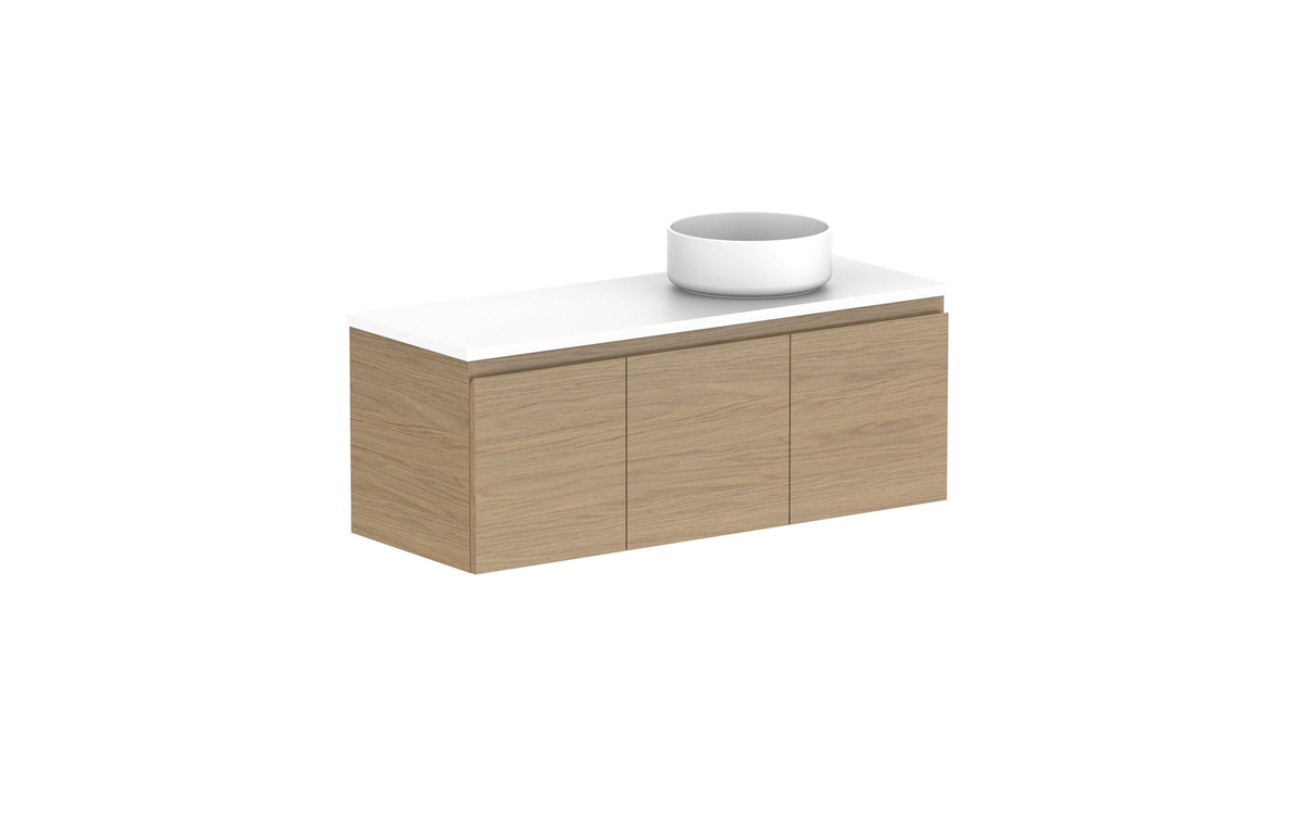 Glacier Ensuite Door &amp; Drawer Slim 1050mm Wall Hung Vanity - Glacier Ensuite Door &amp; Drawer, 1050 Slim, Wall Hung