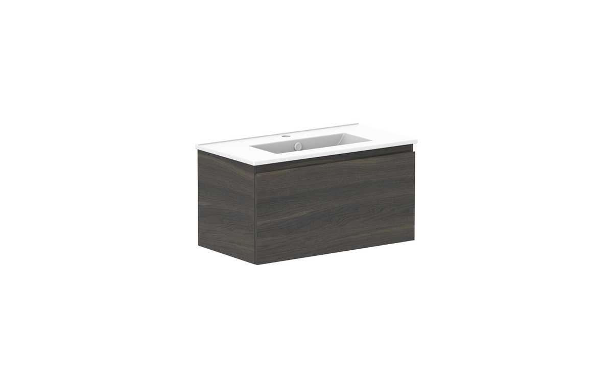 Glacier Ensuite All-Drawer Slim 750mm Wall Hung Vanity - Glacier Ensuite All-Drawer, 750 Slim, Wall Hung