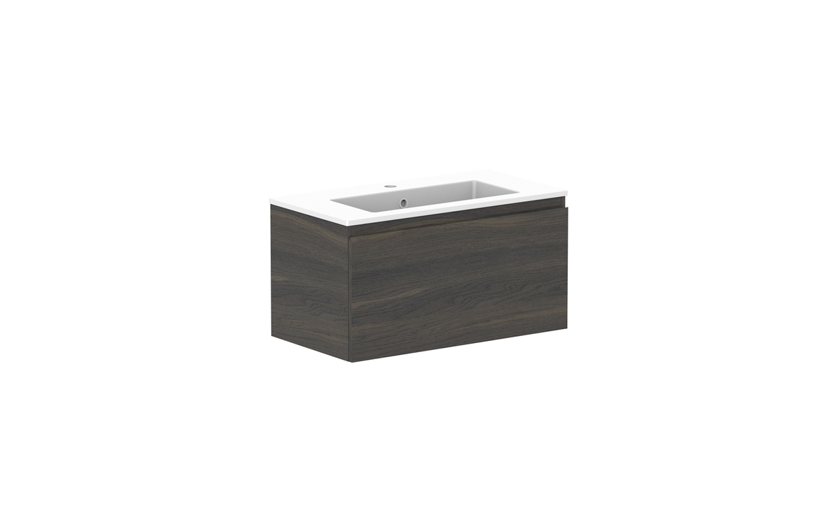 Glacier Ensuite All-Drawer Slim 750mm Wall Hung Vanity - Glacier Ensuite All-Drawer, 750 Slim, Wall Hung