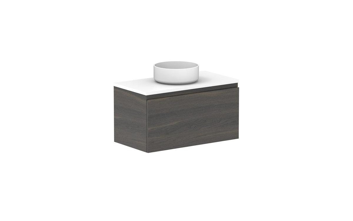 Glacier Ensuite All-Drawer Slim 750mm Wall Hung Vanity - Glacier Ensuite All-Drawer, 750 Slim, Wall Hung