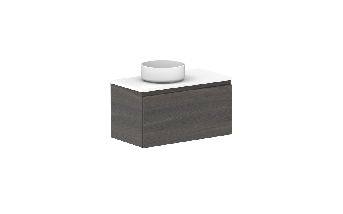 Glacier Ensuite All-Drawer Slim 750mm Wall Hung Vanity - Glacier Ensuite All-Drawer, 750 Slim, Wall Hung