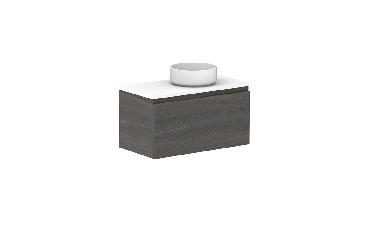 Glacier Ensuite All-Drawer Slim 750mm Wall Hung Vanity - Glacier Ensuite All-Drawer, 750 Slim, Wall Hung