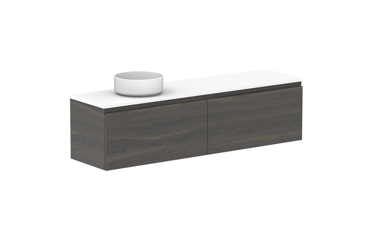 Glacier Ensuite All-Drawer Slim 1500mm Wall Hung Vanity - Glacier Ensuite All-Drawer, 1500 Slim, Wall Hung