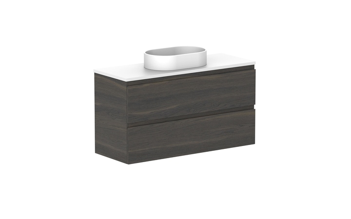 Glacier Ensuite All-Drawer Twin 1050mm Wall Hung Vanity - Glacier Ensuite All-Drawer, 1050 Twin, Wall Hung