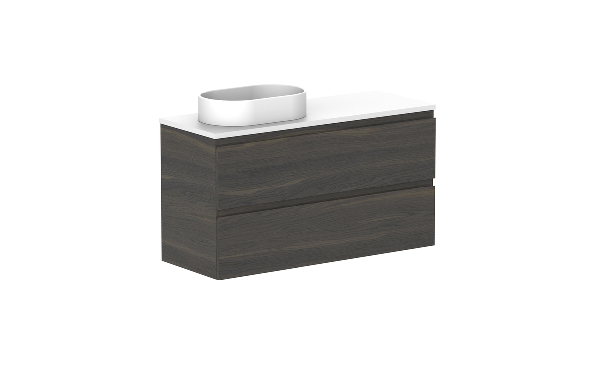 Glacier Ensuite All-Drawer Twin 1050mm Wall Hung Vanity - Glacier Ensuite All-Drawer, 1050 Twin, Wall Hung