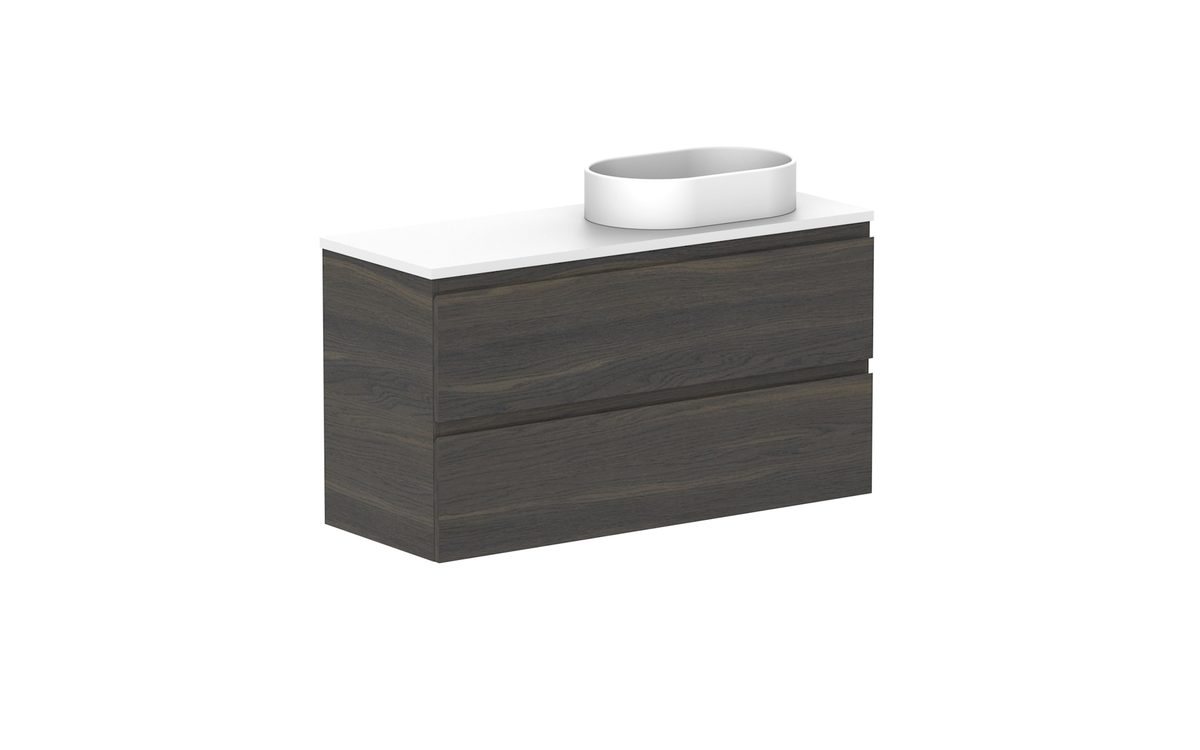 Glacier Ensuite All-Drawer Twin 1050mm Wall Hung Vanity - Glacier Ensuite All-Drawer, 1050 Twin, Wall Hung