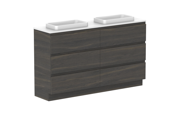 Glacier Ensuite All-Drawer Trio 1500mm Floor Mount Vanity - Glacier Ensuite All-Drawer, 1500 Trio, Floor Mount