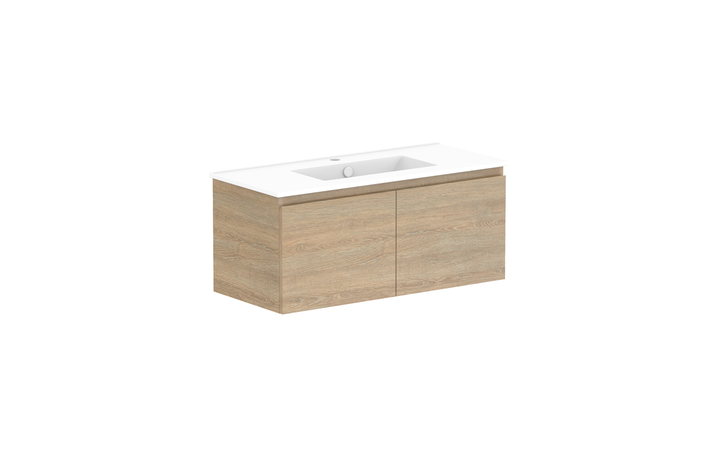 Glacier Ensuite All-Door Slim 900mm Wall Hung Vanity - Glacier Ensuite All-Door, 900 Slim, Wall Hung