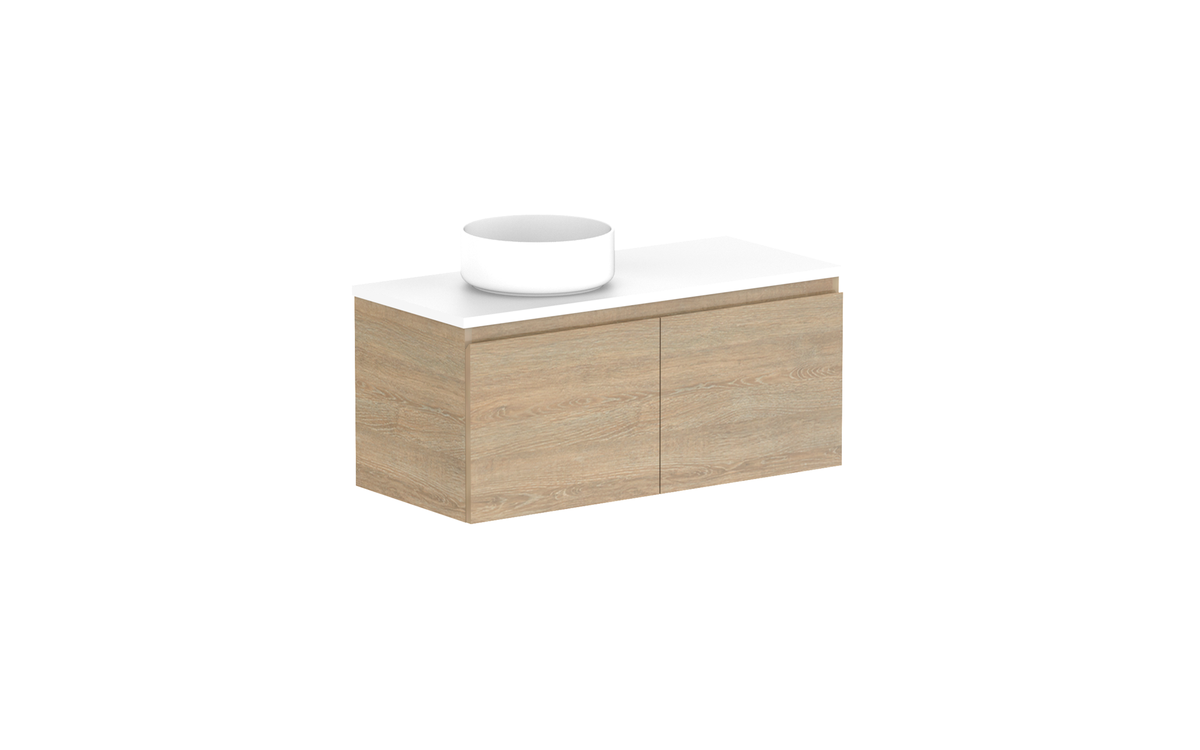 Glacier Ensuite All-Door Slim 900mm Wall Hung Vanity - Glacier Ensuite All-Door, 900 Slim, Wall Hung