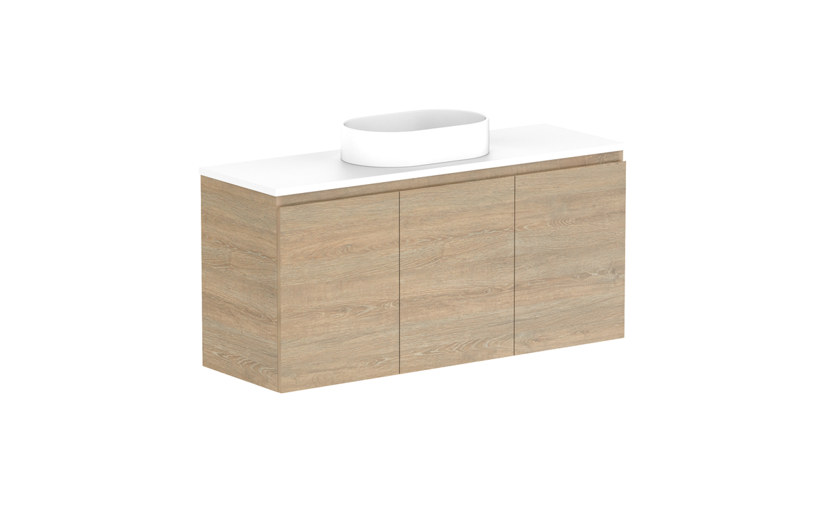 Glacier Ensuite All-Door Twin 1200mm Wall Hung Vanity - Glacier Ensuite All-Door, 1200 Twin, Wall Hung