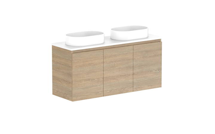 Glacier Ensuite All-Door Twin 1200mm Wall Hung Vanity - Glacier Ensuite All-Door, 1200 Twin, Wall Hung