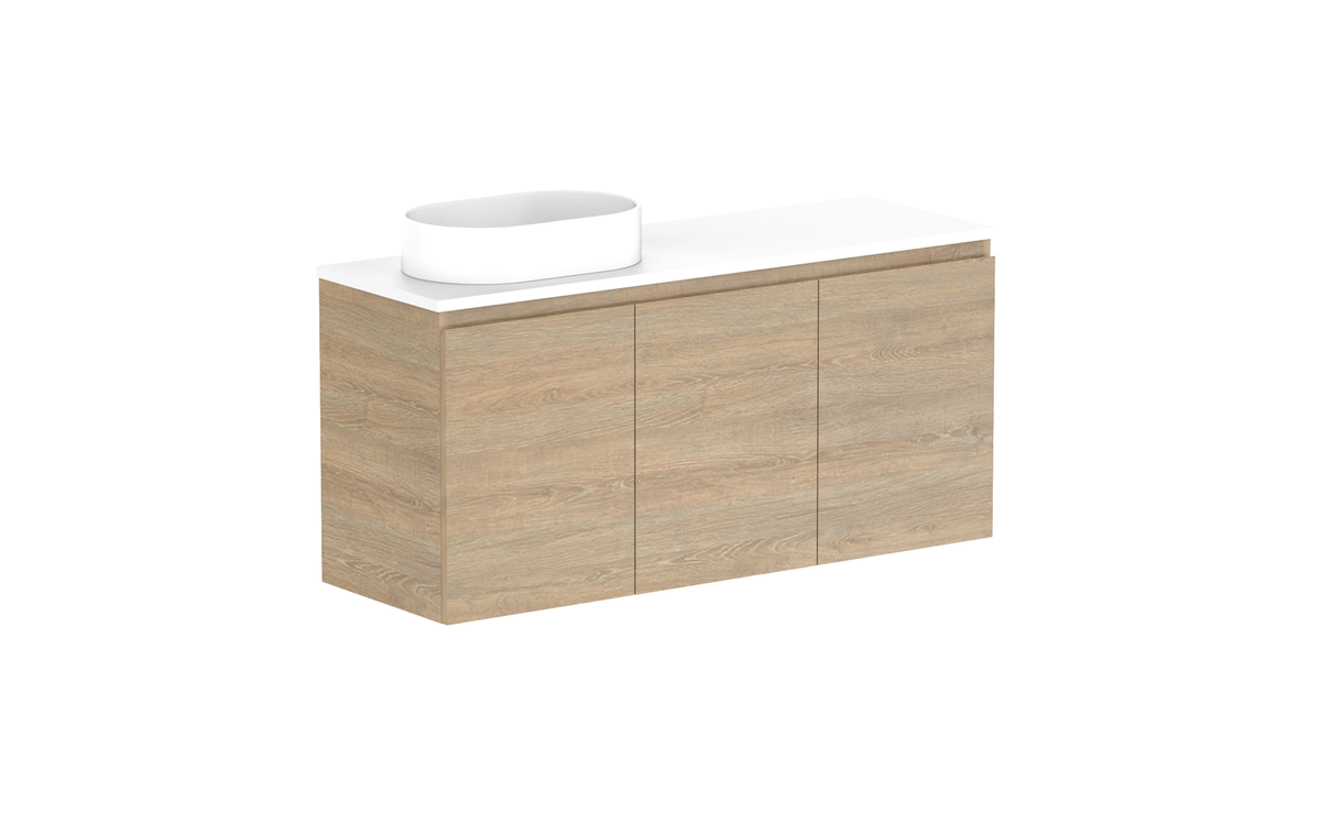 Glacier Ensuite All-Door Twin 1200mm Wall Hung Vanity - Glacier Ensuite All-Door, 1200 Twin, Wall Hung