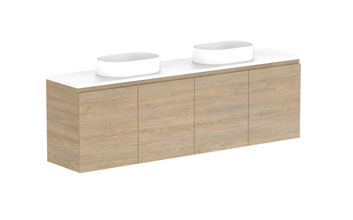 Glacier Ensuite All-Door Twin 1800mm Wall Hung Vanity - Glacier Ensuite All-Door, 1800 Twin, Wall Hung