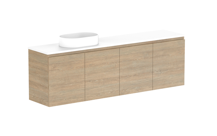 Glacier Ensuite All-Door Twin 1800mm Wall Hung Vanity - Glacier Ensuite All-Door, 1800 Twin, Wall Hung