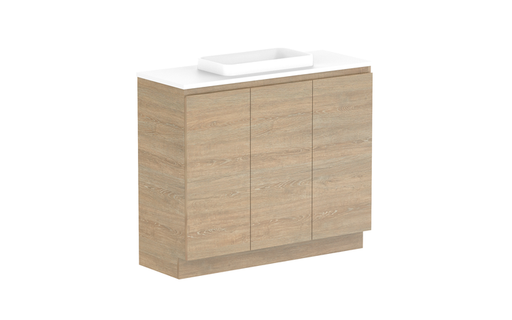 Glacier Ensuite All-Door Trio 1050mm Floor Mount Vanity - Glacier Ensuite All-Door, 1050 Trio, Floor Mount