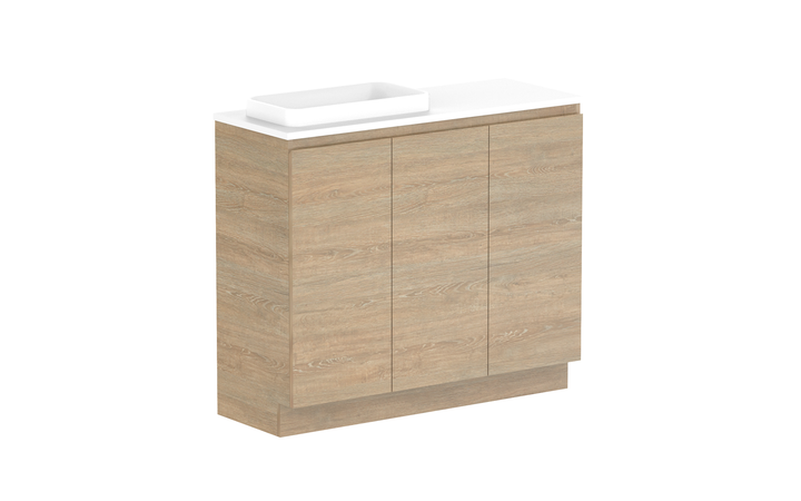 Glacier Ensuite All-Door Trio 1050mm Floor Mount Vanity - Glacier Ensuite All-Door, 1050 Trio, Floor Mount