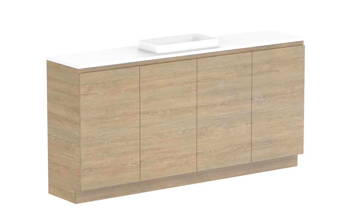 Glacier Ensuite All-Door Trio 1800mm Floor Mount Vanity - Glacier Ensuite All-Door, 1800 Trio, Floor Mount