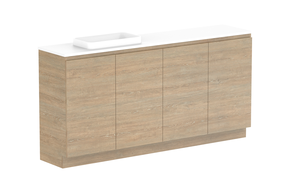 Glacier Ensuite All-Door Trio 1800mm Floor Mount Vanity - Glacier Ensuite All-Door, 1800 Trio, Floor Mount