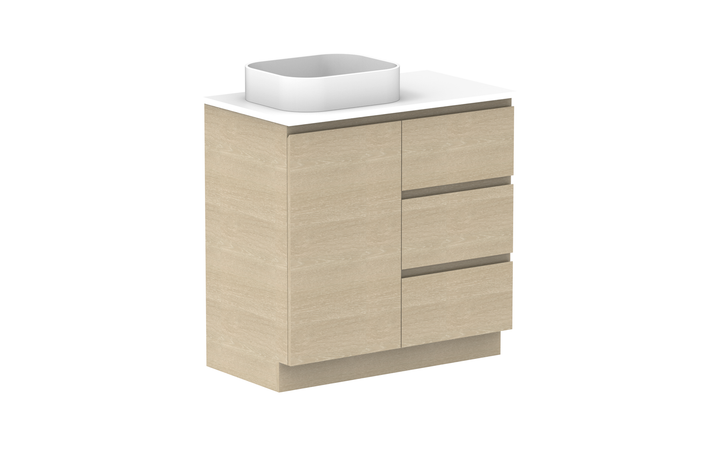 Glacier Hamper Trio 900mm Floor Mount Vanity - Glacier Hamper, 900 Trio, Floor Mount