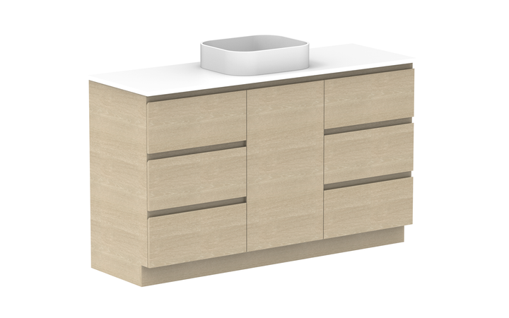 Glacier Hamper Trio 1500mm Floor Mount Vanity - Glacier Hamper, 1500 Trio, Floor Mount