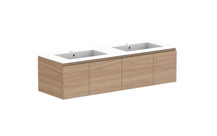 Glacier Door &amp; Drawer Slim 1500mm Wall Hung Vanity - Glacier Door &amp; Drawer, 1500 Slim, Wall Hung