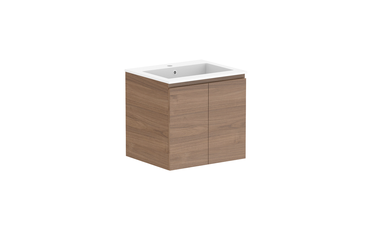 Glacier All-Door Twin 600mm Wall Hung Vanity - Glacier All-Door, 600 Twin, Wall Hung