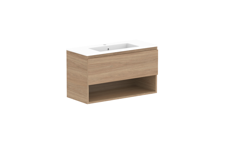 Glacier Ensuite Shelf Slim 900mm Wall Hung Vanity - Glacier Ensuite Shelf, 900 Slim, Wall Hung