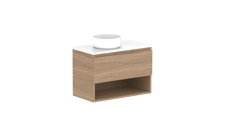 Glacier Ensuite Shelf Slim 750mm Wall Hung Vanity - Glacier Ensuite Shelf, 750 Slim, Wall Hung