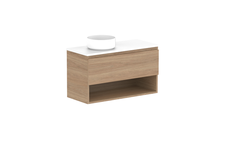 Glacier Ensuite Shelf Slim 900mm Wall Hung Vanity - Glacier Ensuite Shelf, 900 Slim, Wall Hung