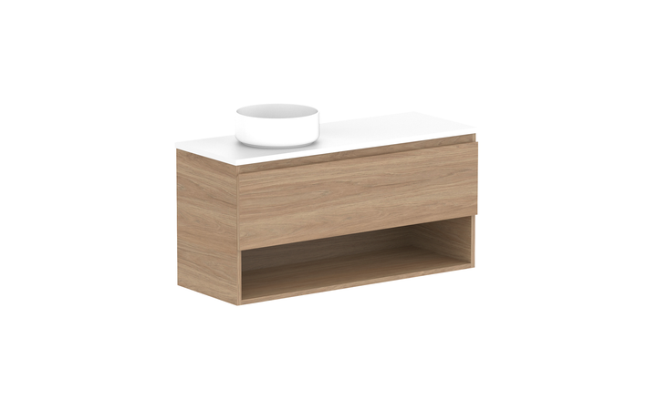 Glacier Ensuite Shelf Slim 1050mm Wall Hung Vanity - Glacier Ensuite Shelf, 1050 Slim, Wall Hung