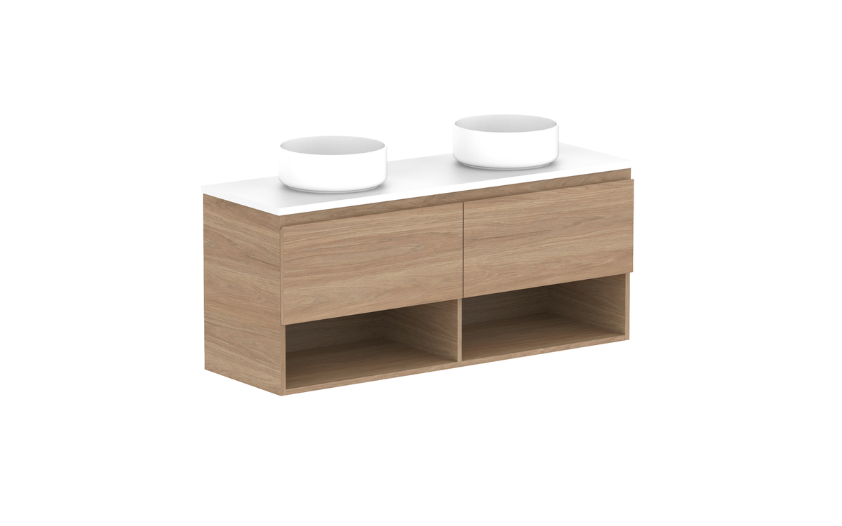 Glacier Ensuite Shelf Slim 1200mm Wall Hung Vanity - Glacier Ensuite Shelf, 1200 Slim, Wall Hung