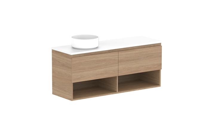 Glacier Ensuite Shelf Slim 1200mm Wall Hung Vanity - Glacier Ensuite Shelf, 1200 Slim, Wall Hung