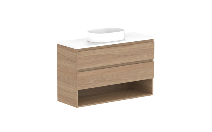 Glacier Ensuite Shelf Twin 1050mm Wall Hung Vanity - Glacier Ensuite Shelf, 1050 Twin, Wall Hung