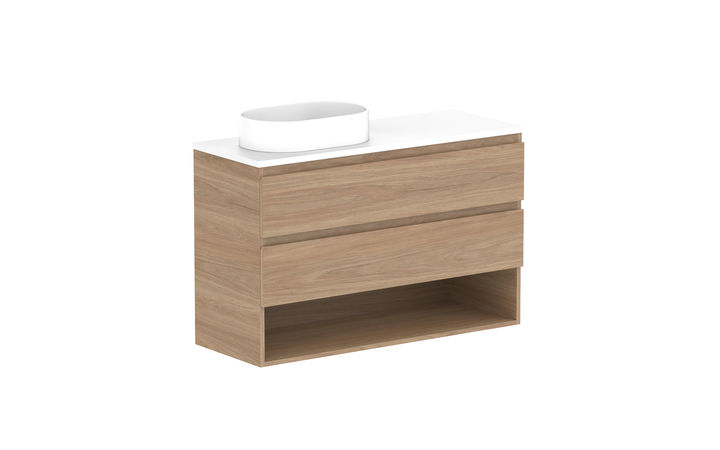 Glacier Ensuite Shelf Twin 1050mm Wall Hung Vanity - Glacier Ensuite Shelf, 1050 Twin, Wall Hung
