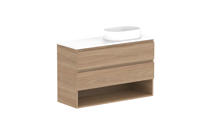 Glacier Ensuite Shelf Twin 1050mm Wall Hung Vanity - Glacier Ensuite Shelf, 1050 Twin, Wall Hung