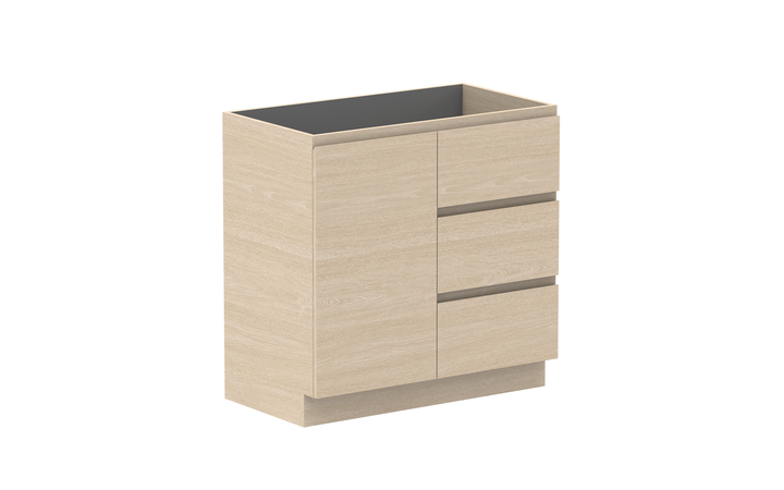 Glacier Hamper Trio 900mm Floor Mount Vanity - Glacier Hamper, 900 Trio, Floor Mount
