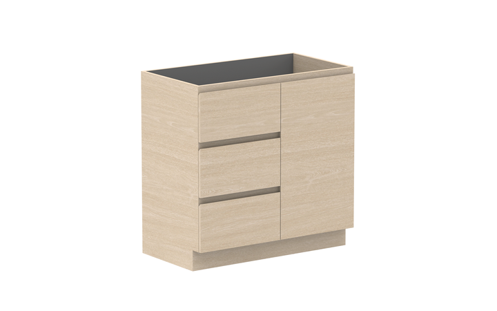 Glacier Hamper Trio 900mm Floor Mount Vanity - Glacier Hamper, 900 Trio, Floor Mount