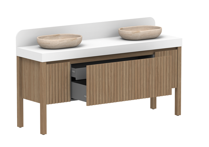 Harper Vanity, Harper 1800 With Legs (Floor Mount)