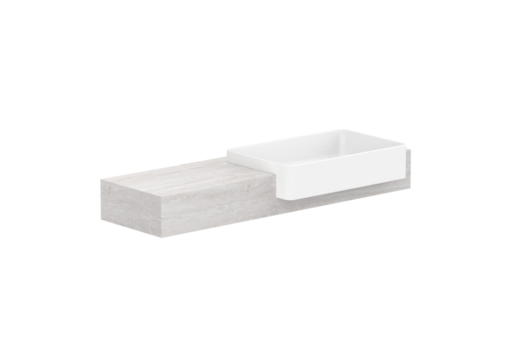 Michel Semi-Recessed Wall Hung Vanity, Michel Semi-Recessed 1200 Wall Hung